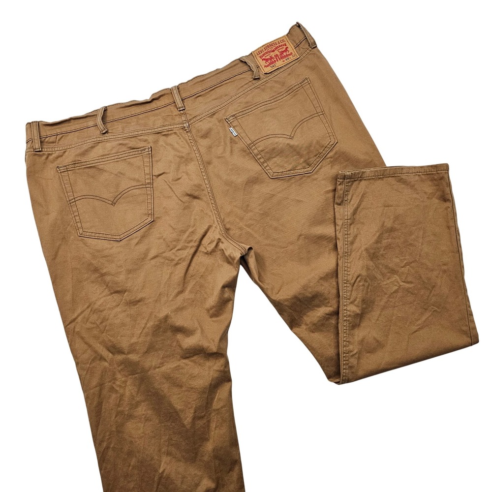 Levis 541‎ Athletic Taper Pants Mens 48x30 Brown Cotton Stretch Workwear Rugged
